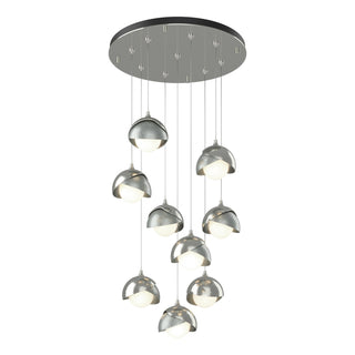 Hubbardton Forge - 131105-SKT-STND-85-82-GG0711 - Brooklyn 9-Light Double Shade Pendant - Brooklyn - Sterling