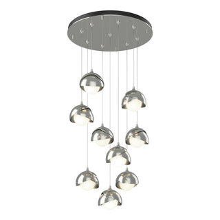 Hubbardton Forge - 131105-SKT-STND-85-85-GG0711 - Brooklyn 9-Light Double Shade Pendant - Brooklyn - Sterling