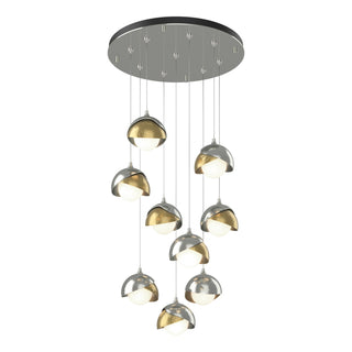 Hubbardton Forge - 131105-SKT-STND-85-86-GG0711 - Brooklyn 9-Light Double Shade Pendant - Brooklyn - Sterling