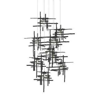 Hubbardton Forge - 131107-SKT-LONG-10-II0728 - Tura 9-Light Seeded Glass Pendant - Tura - Black