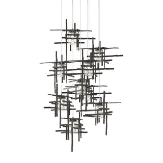 Hubbardton Forge - 131107-SKT-LONG-14-II0728 - Tura 9-Light Seeded Glass Pendant - Tura - Oil Rubbed Bronze