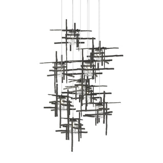 Hubbardton Forge - 131107-SKT-LONG-20-II0728 - Tura 9-Light Seeded Glass Pendant - Tura - Natural Iron