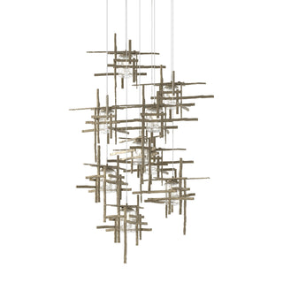 Hubbardton Forge - 131107-SKT-LONG-82-II0728 - Tura 9-Light Seeded Glass Pendant - Tura - Vintage Platinum