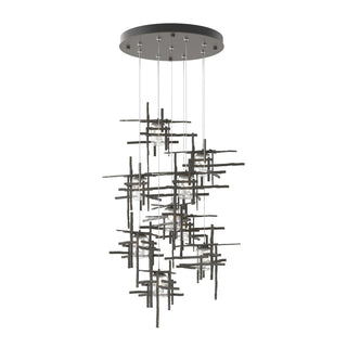 Hubbardton Forge - 131107-SKT-STND-07-II0728 - Tura 9-Light Seeded Glass Pendant - Tura - Dark Smoke