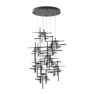 Hubbardton Forge - 131107-SKT-STND-10-II0728 - Tura 9-Light Seeded Glass Pendant - Tura - Black