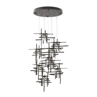 Hubbardton Forge - 131107-SKT-STND-14-II0728 - Tura 9-Light Seeded Glass Pendant - Tura - Oil Rubbed Bronze