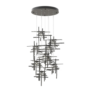 Hubbardton Forge - 131107-SKT-STND-20-II0728 - Tura 9-Light Seeded Glass Pendant - Tura - Natural Iron