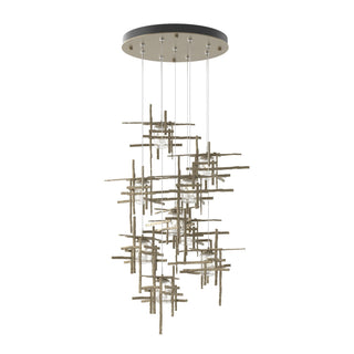 Hubbardton Forge - 131107-SKT-STND-82-II0728 - Tura 9-Light Seeded Glass Pendant - Tura - Vintage Platinum