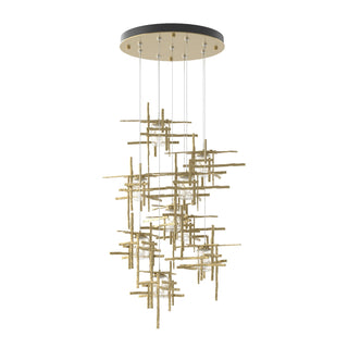 Hubbardton Forge - 131107-SKT-STND-86-II0728 - Tura 9-Light Seeded Glass Pendant - Tura - Modern Brass