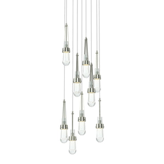 Hubbardton Forge - 131108-SKT-LONG-85-ZM0434 - Link 9-Light Clear Glass Pendant - Link - Sterling