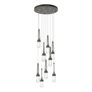 Hubbardton Forge - 131108-SKT-STND-07-ZM0434 - Link 9-Light Clear Glass Pendant - Link - Dark Smoke