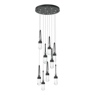 Hubbardton Forge - 131108-SKT-STND-10-ZM0434 - Link 9-Light Clear Glass Pendant - Link - Black