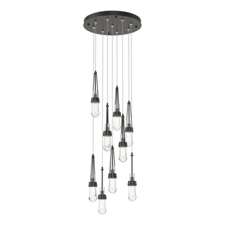 Hubbardton Forge - 131108-SKT-STND-14-ZM0434 - Link 9-Light Clear Glass Pendant - Link - Oil Rubbed Bronze