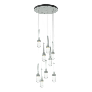 Hubbardton Forge - 131108-SKT-STND-82-ZM0434 - Link 9-Light Clear Glass Pendant - Link - Vintage Platinum