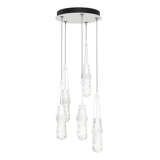 Hubbardton Forge - 131120-SKT-STND-02-YJ0434 - Link 5-Light Blown Glass Pendant - Link - White