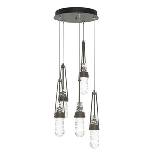 Hubbardton Forge - 131120-SKT-STND-07-YJ0434 - Link 5-Light Blown Glass Pendant - Link - Dark Smoke