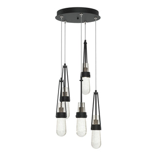 Hubbardton Forge - 131120-SKT-STND-10-YG0434 - Link 5-Light Blown Glass Pendant - Link - Black