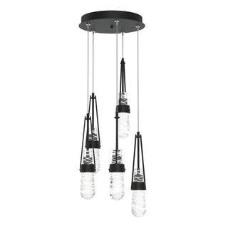 Hubbardton Forge - 131120-SKT-STND-10-YJ0434 - Link 5-Light Blown Glass Pendant - Link - Black