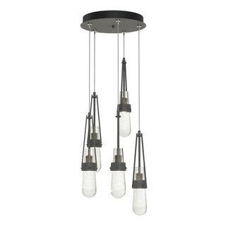 Hubbardton Forge - 131120-SKT-STND-20-YG0434 - Link 5-Light Blown Glass Pendant - Link - Natural Iron