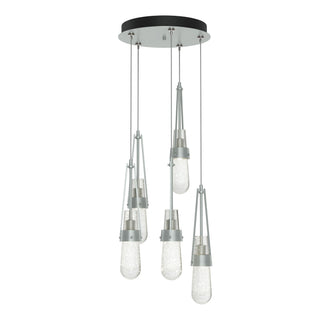 Hubbardton Forge - 131120-SKT-STND-82-YG0434 - Link 5-Light Blown Glass Pendant - Link - Vintage Platinum