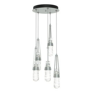 Hubbardton Forge - 131120-SKT-STND-82-YJ0434 - Link 5-Light Blown Glass Pendant - Link - Vintage Platinum