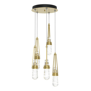 Hubbardton Forge - 131120-SKT-STND-86-YJ0434 - Link 5-Light Blown Glass Pendant - Link - Modern Brass