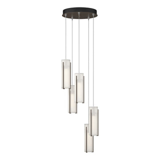 Hubbardton Forge - 131124-SKT-STND-05-GG0065 - Exos Glass 5-Light Pendant - Exos Glass - Bronze