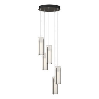 Hubbardton Forge - 131124-SKT-STND-07-GG0065 - Exos Glass 5-Light Pendant - Exos Glass - Dark Smoke