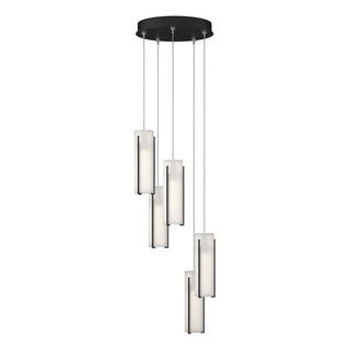 Hubbardton Forge - 131124-SKT-STND-10-GG0065 - Exos Glass 5-Light Pendant - Exos Glass - Black