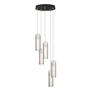 Hubbardton Forge - 131124-SKT-STND-14-GG0065 - Exos Glass 5-Light Pendant - Exos Glass - Oil Rubbed Bronze