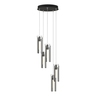 Hubbardton Forge - 131124-SKT-STND-20-ZM0065 - Exos Glass 5-Light Pendant - Exos Glass - Natural Iron