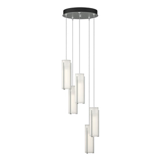 Hubbardton Forge - 131124-SKT-STND-82-GG0065 - Exos Glass 5-Light Pendant - Exos Glass - Vintage Platinum