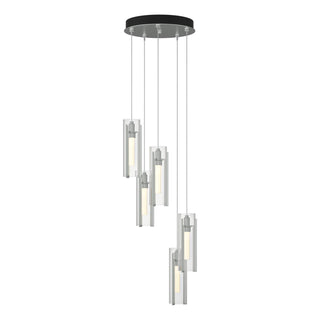 Hubbardton Forge - 131124-SKT-STND-82-ZM0065 - Exos Glass 5-Light Pendant - Exos Glass - Vintage Platinum