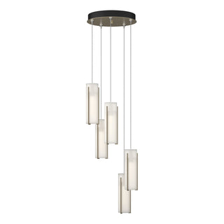 Hubbardton Forge - 131124-SKT-STND-84-GG0065 - Exos Glass 5-Light Pendant - Exos Glass - Soft Gold