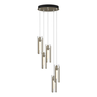 Hubbardton Forge - 131124-SKT-STND-84-ZM0065 - Exos Glass 5-Light Pendant - Exos Glass - Soft Gold