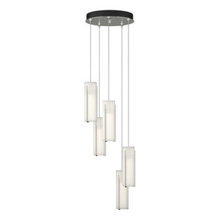 Hubbardton Forge - 131124-SKT-STND-85-GG0065 - Exos Glass 5-Light Pendant - Exos Glass - Sterling