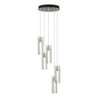 Hubbardton Forge - 131124-SKT-STND-85-ZM0065 - Exos Glass 5-Light Pendant - Exos Glass - Sterling