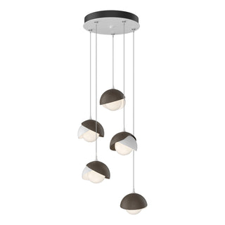 Hubbardton Forge - 131125-SKT-STND-02-05-GG0711 - Brooklyn 5-Light Double Shade Pendant - Brooklyn - White