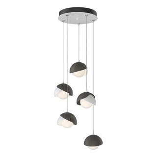 Hubbardton Forge - 131125-SKT-STND-02-07-GG0711 - Brooklyn 5-Light Double Shade Pendant - Brooklyn - White