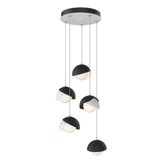 Hubbardton Forge - 131125-SKT-STND-02-10-GG0711 - Brooklyn 5-Light Double Shade Pendant - Brooklyn - White