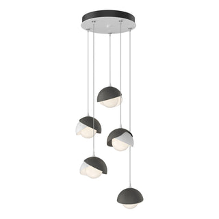 Hubbardton Forge - 131125-SKT-STND-02-20-GG0711 - Brooklyn 5-Light Double Shade Pendant - Brooklyn - White