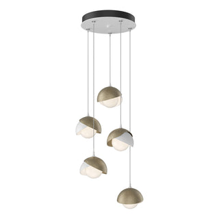 Hubbardton Forge - 131125-SKT-STND-02-84-GG0711 - Brooklyn 5-Light Double Shade Pendant - Brooklyn - White