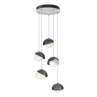 Hubbardton Forge - 131125-SKT-STND-02-89-GG0711 - Brooklyn 5-Light Double Shade Pendant - Brooklyn - White