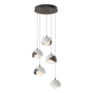 Hubbardton Forge - 131125-SKT-STND-05-02-GG0711 - Brooklyn 5-Light Double Shade Pendant - Brooklyn - Bronze