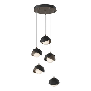Hubbardton Forge - 131125-SKT-STND-05-10-GG0711 - Brooklyn 5-Light Double Shade Pendant - Brooklyn - Bronze