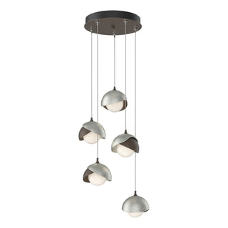 Hubbardton Forge - 131125-SKT-STND-05-85-GG0711 - Brooklyn 5-Light Double Shade Pendant - Brooklyn - Bronze