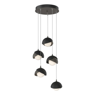 Hubbardton Forge - 131125-SKT-STND-07-10-GG0711 - Brooklyn 5-Light Double Shade Pendant - Brooklyn - Dark Smoke
