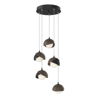 Hubbardton Forge - 131125-SKT-STND-10-05-GG0711 - Brooklyn 5-Light Double Shade Pendant - Brooklyn - Black