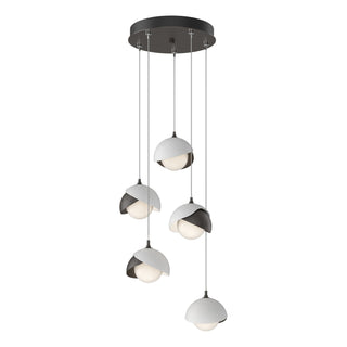Hubbardton Forge - 131125-SKT-STND-14-02-GG0711 - Brooklyn 5-Light Double Shade Pendant - Brooklyn - Oil Rubbed Bronze