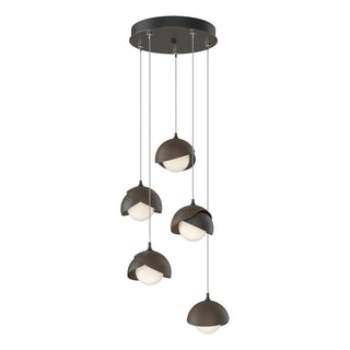 Hubbardton Forge - 131125-SKT-STND-14-05-GG0711 - Brooklyn 5-Light Double Shade Pendant - Brooklyn - Oil Rubbed Bronze